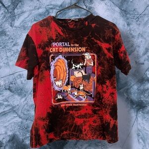 Portal to the Cat Dimension Graphic T-Shirt Tie Dye